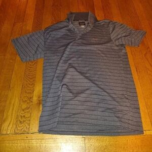 Greg Norman Grey Polo With Black Stripes Size Small